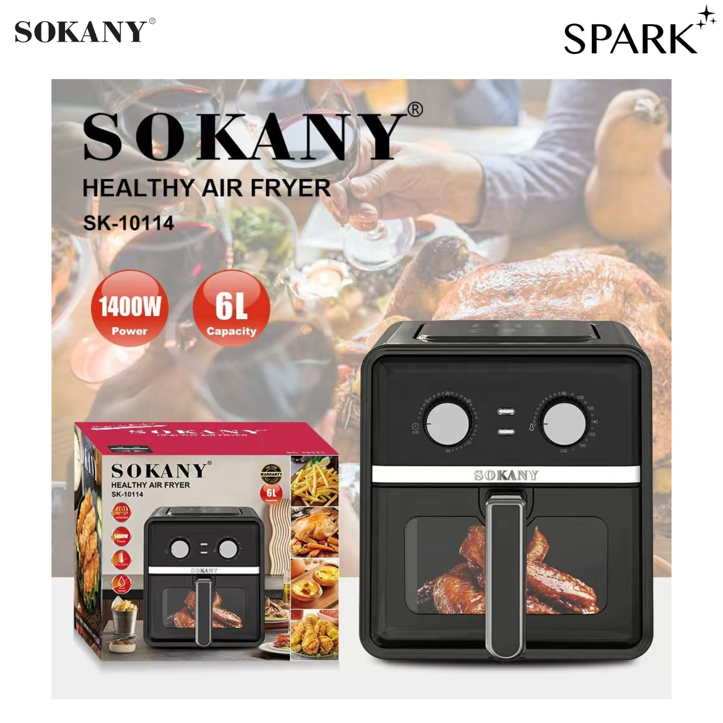 SOKANY 6L Air Fryer