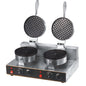 Professional Stainless Steel Round Waffle Maker - Dual