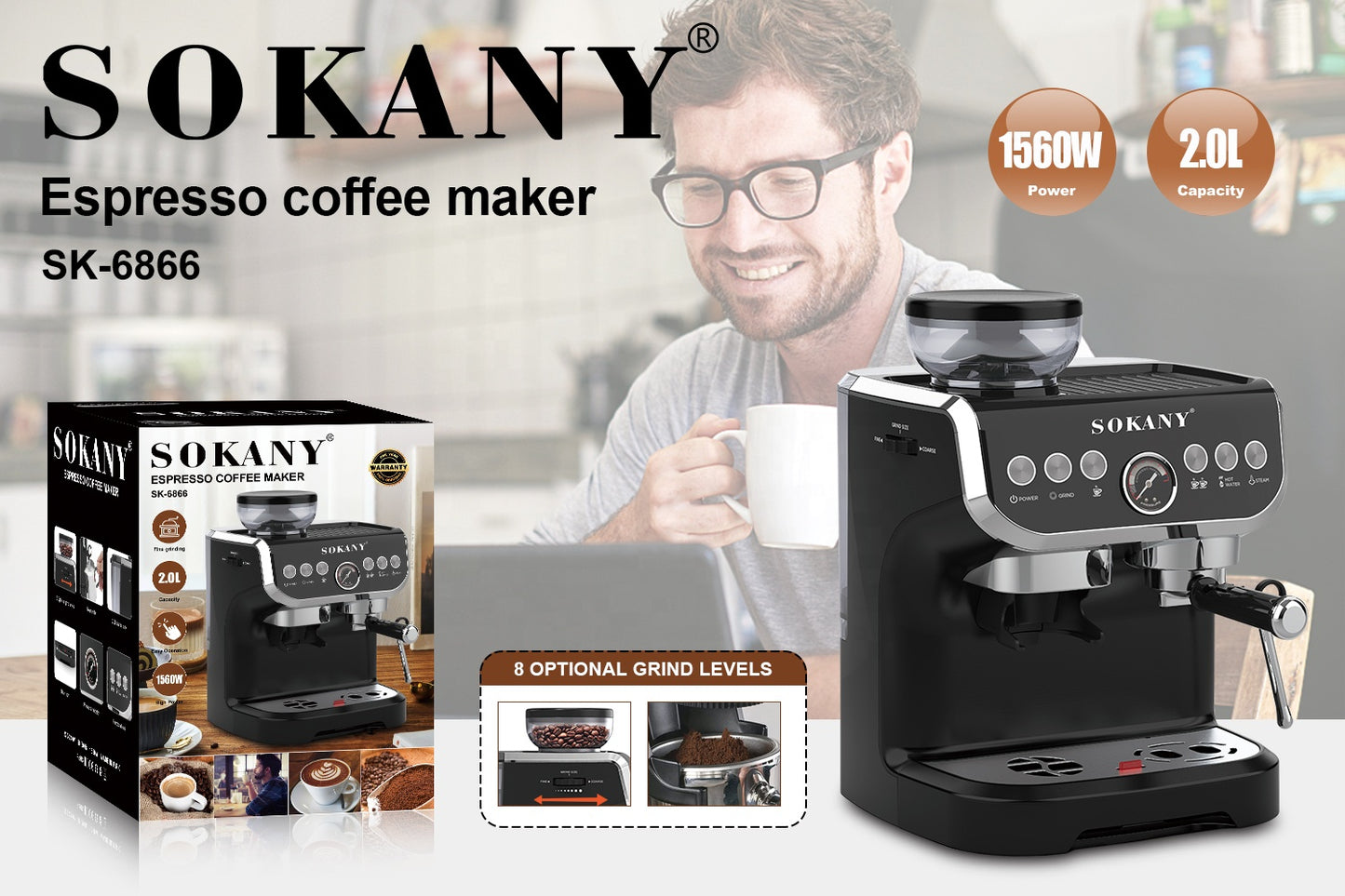 SOKANY Espresso Coffee Machine